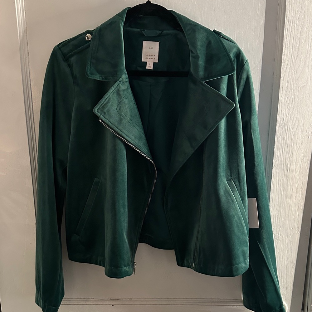 LC Lauren Conrad Dark Green Velvet Jacket